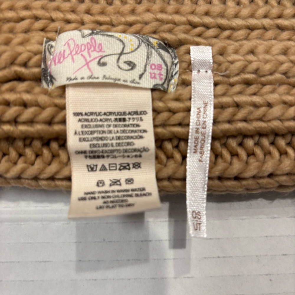 FREE PEOPLE Cozy Warm Tan Knit Beanie OS - Picture 6 of 7